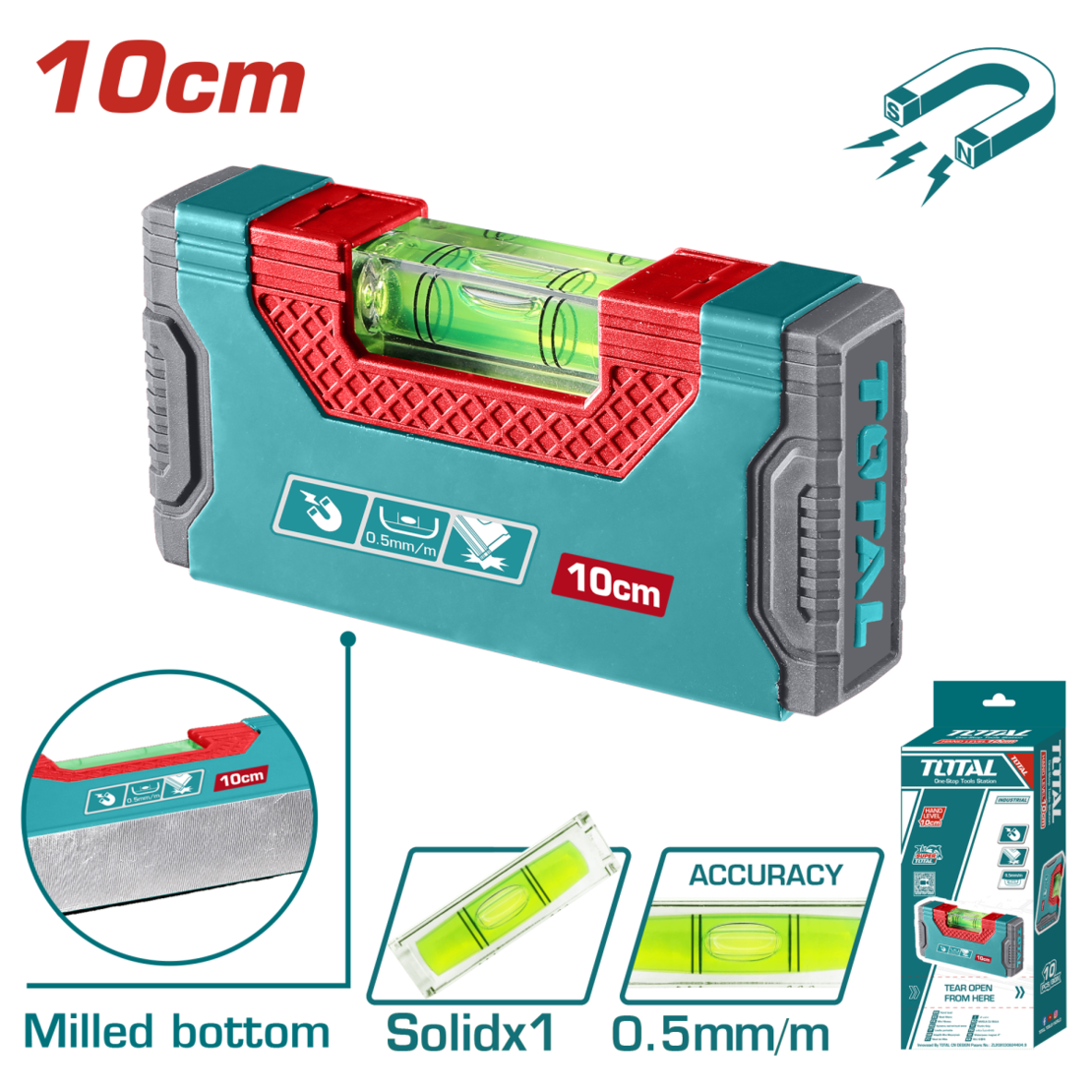 TOTAL - NIVELA MAGNETICA CU BULA - 10CM