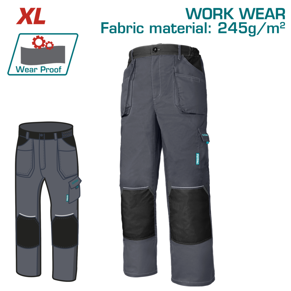 TOTAL - PANTALONI LUCRU XL