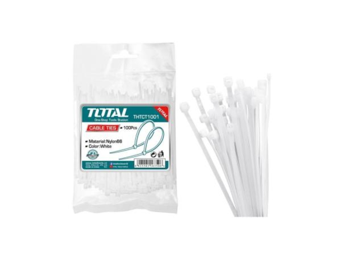 TOTAL - COLIERE DE PLASTIC - 100BUC - 3.6X200MM NYLON 66
