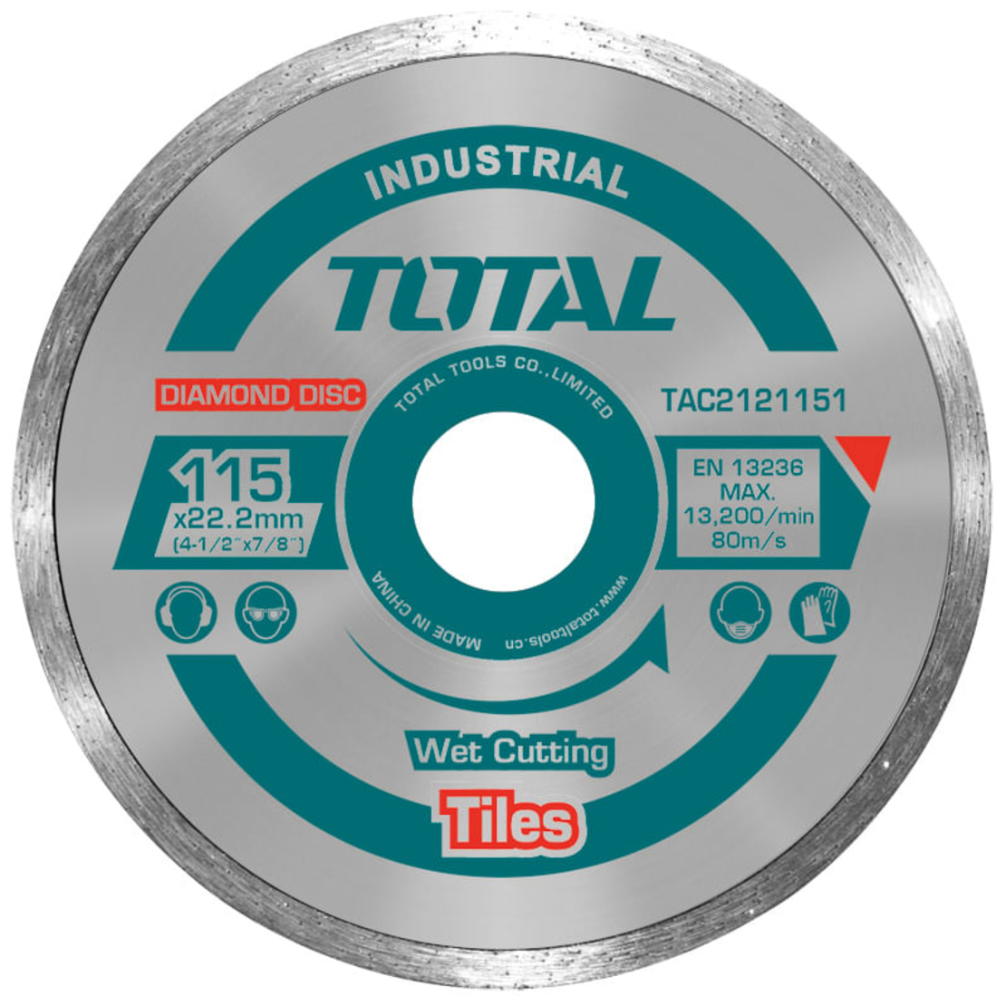 TOTAL - DISC DIAMANTAT CONTINUU - CERAMICA - UMED - 115MM (INDUSTRIAL)