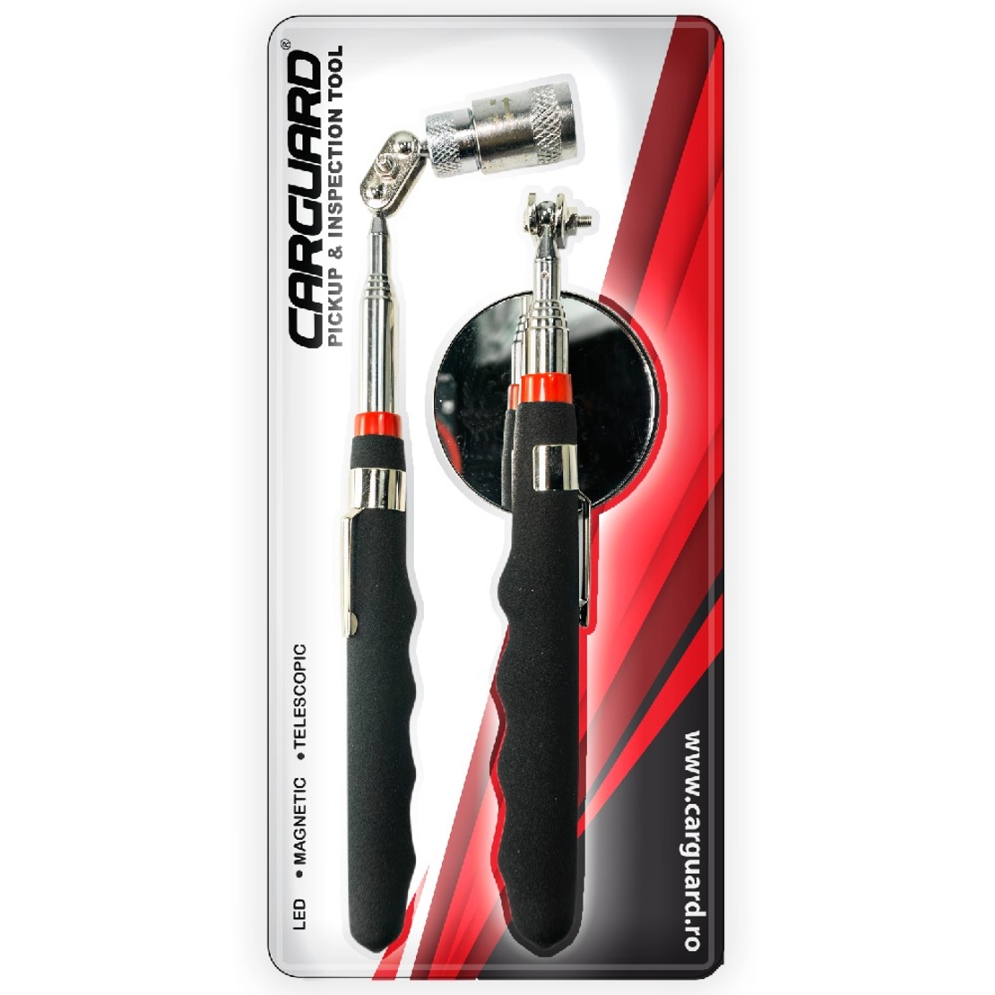 Set scule pt inspectie, Tija telescopica cu magnet si LED + Tija cu oglinda - Carguard