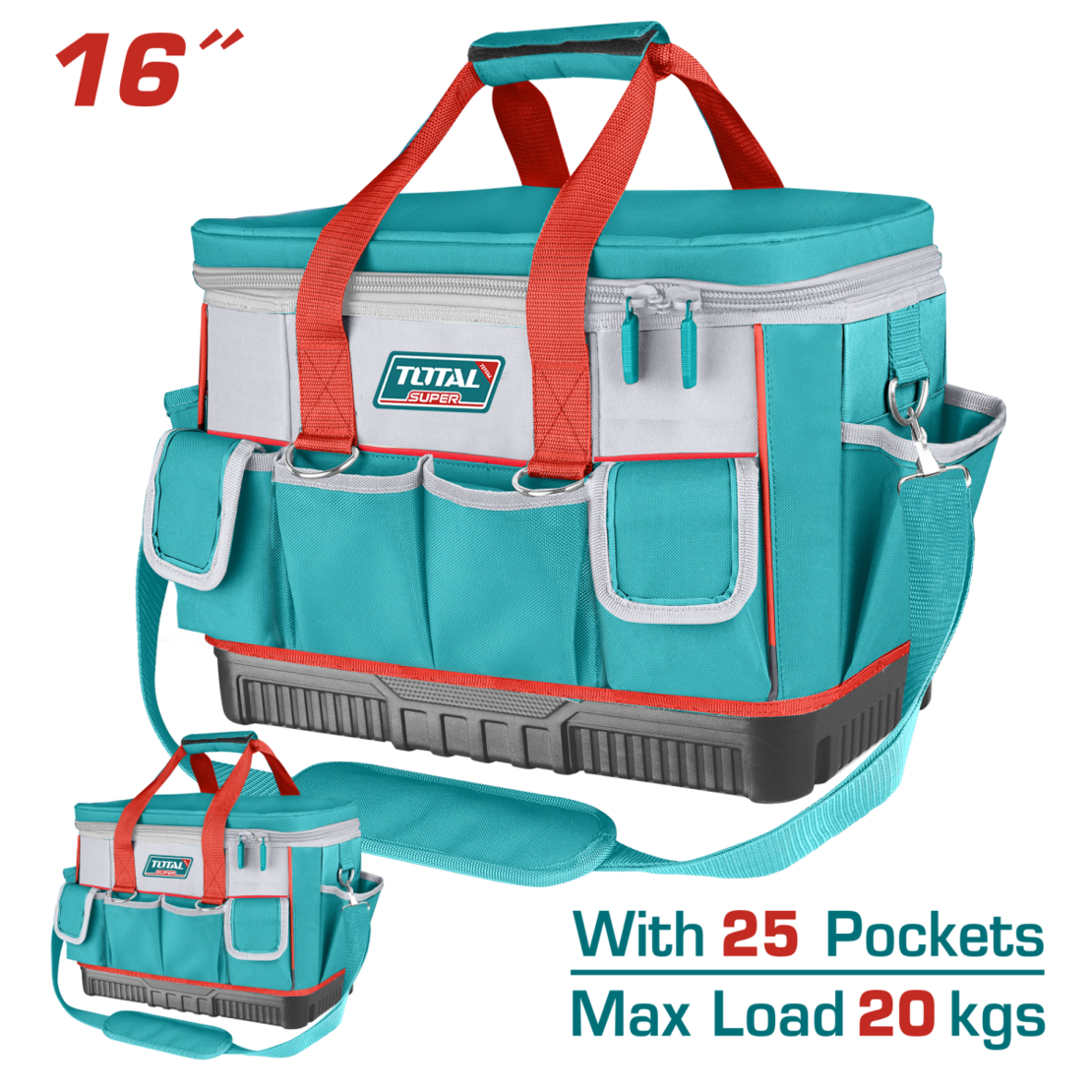TOTAL - GEANTA PENTRU SCULE 16” CU 25 DE BUZUNARE