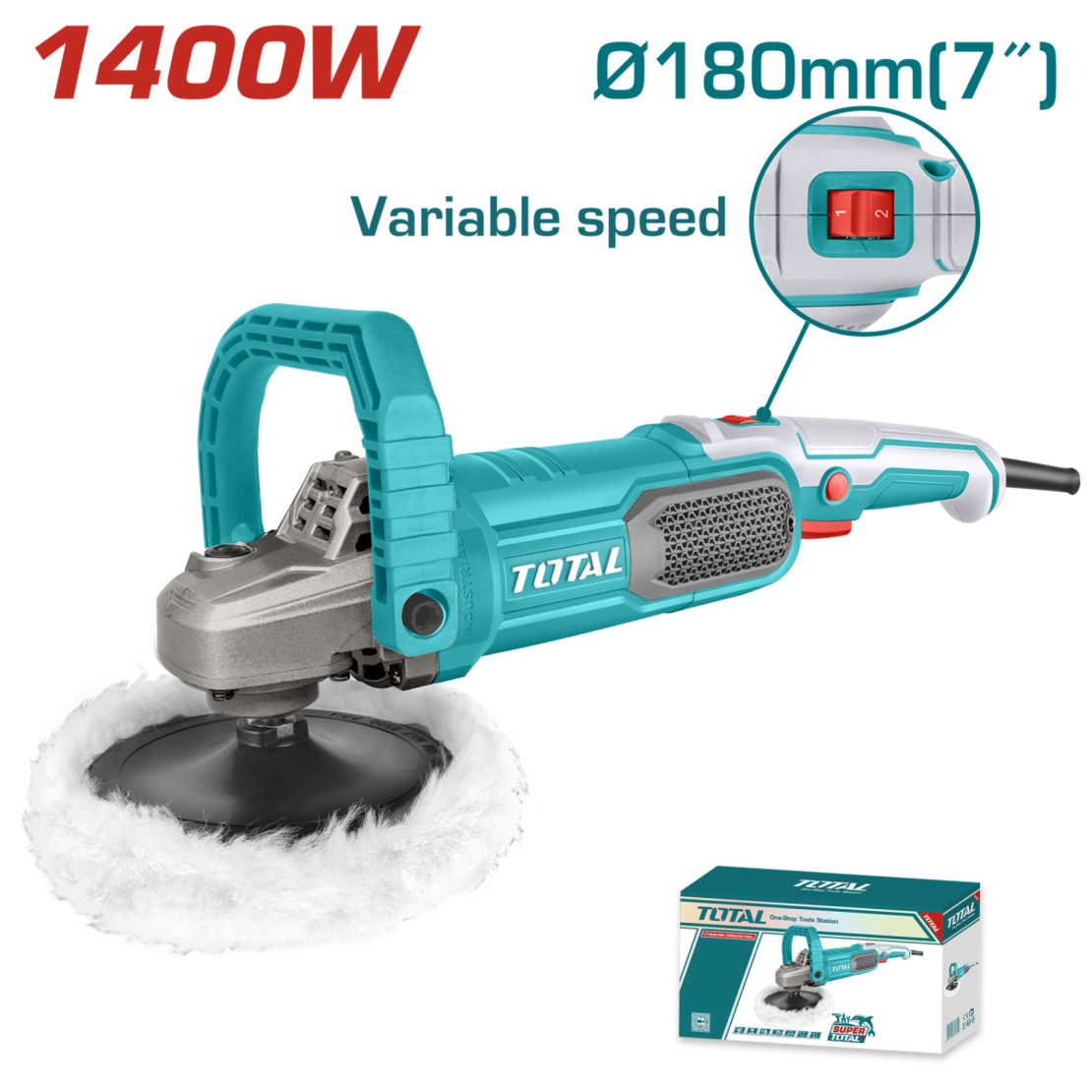 TOTAL - POLIZOR PENTRU SLEFUIT - 180MM - 1400W (INDUSTRIAL)