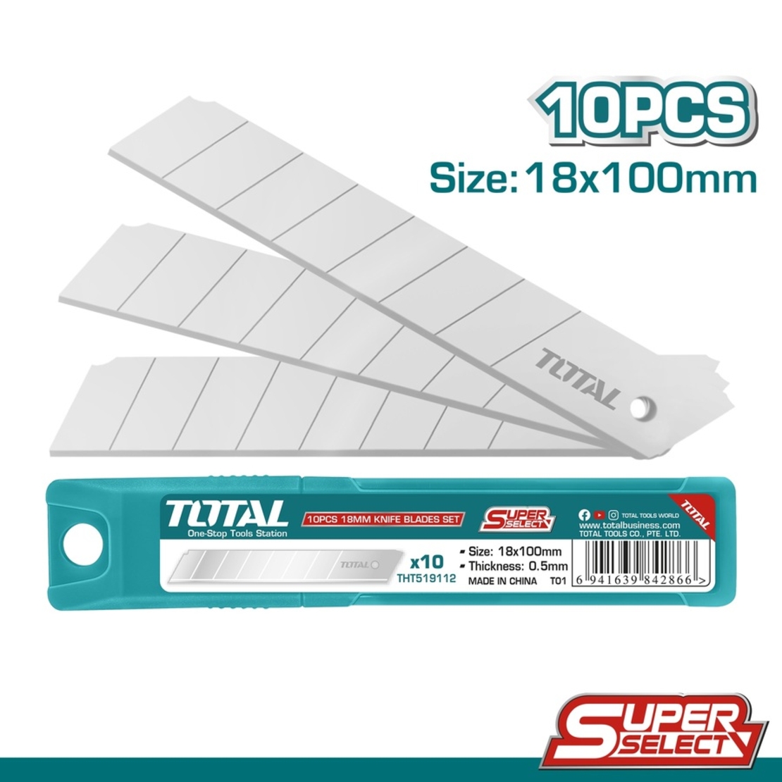 TOTAL - SET LAME CUTTER - 10 BUC - 18MM
