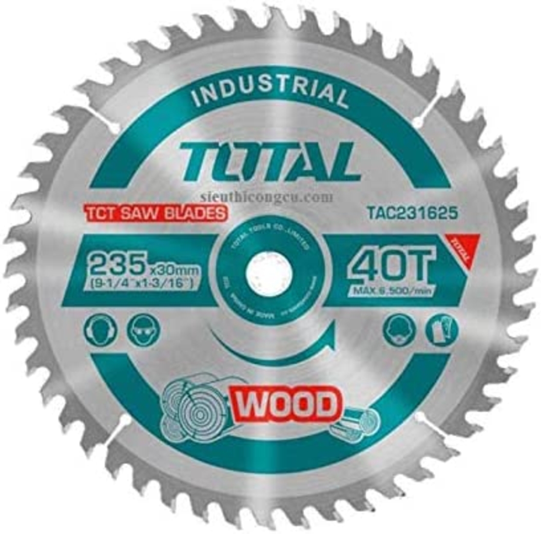 TOTAL - PANZA FIERASTRAU TCT PENTRU LEMN - 235X30MM (INDUSTRIAL)