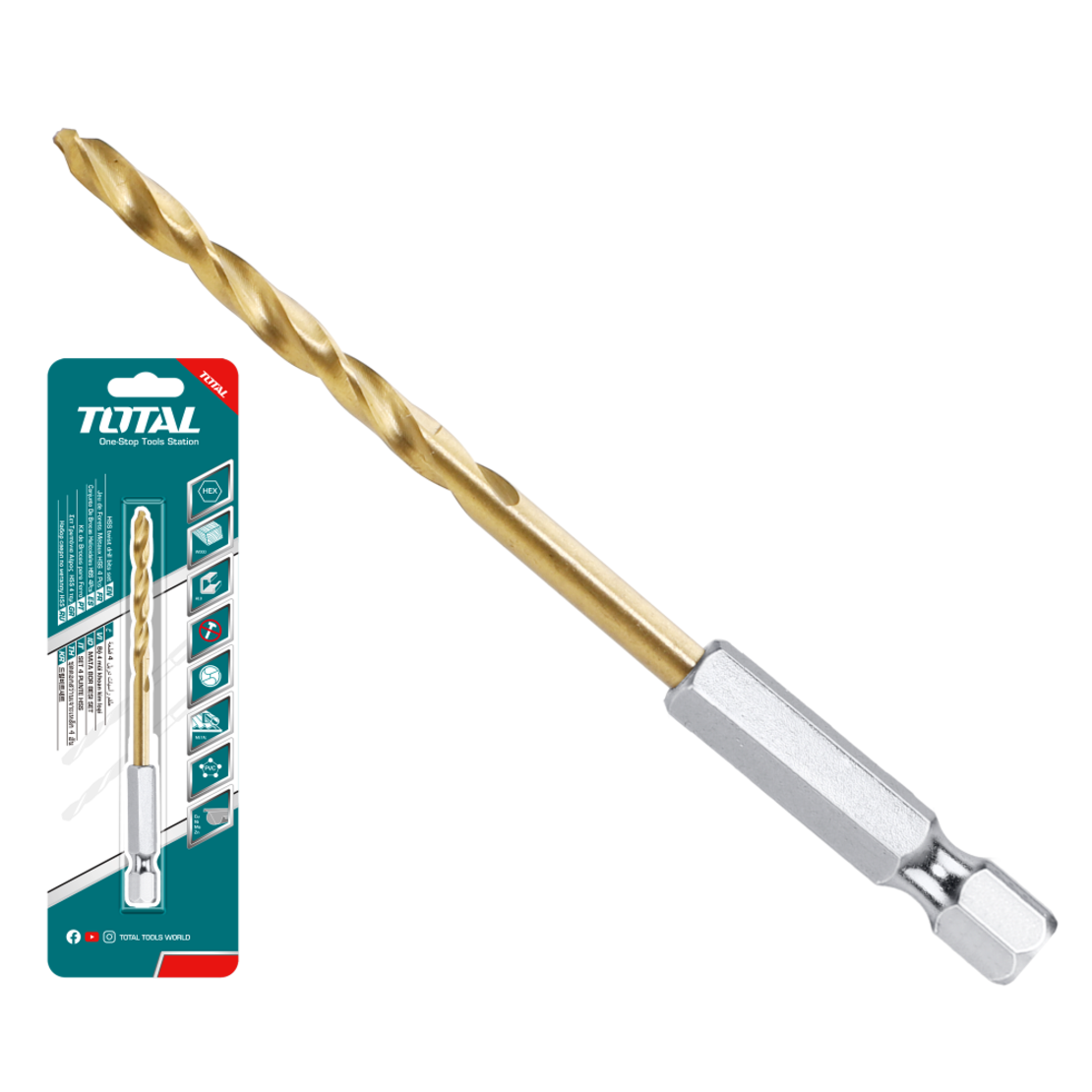 TOTAL - BURGHIU CU CAP BIT PRINDERE HEXAGONALA HSS 5MM