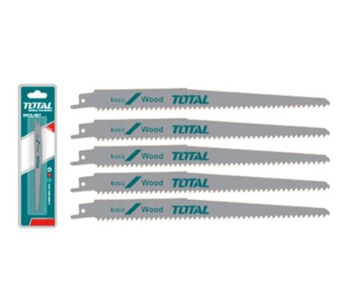 TOTAL - SET LAME FIERASTRAU SABIE PENTRU LEMN 225MM 6TPI - 5 BUC