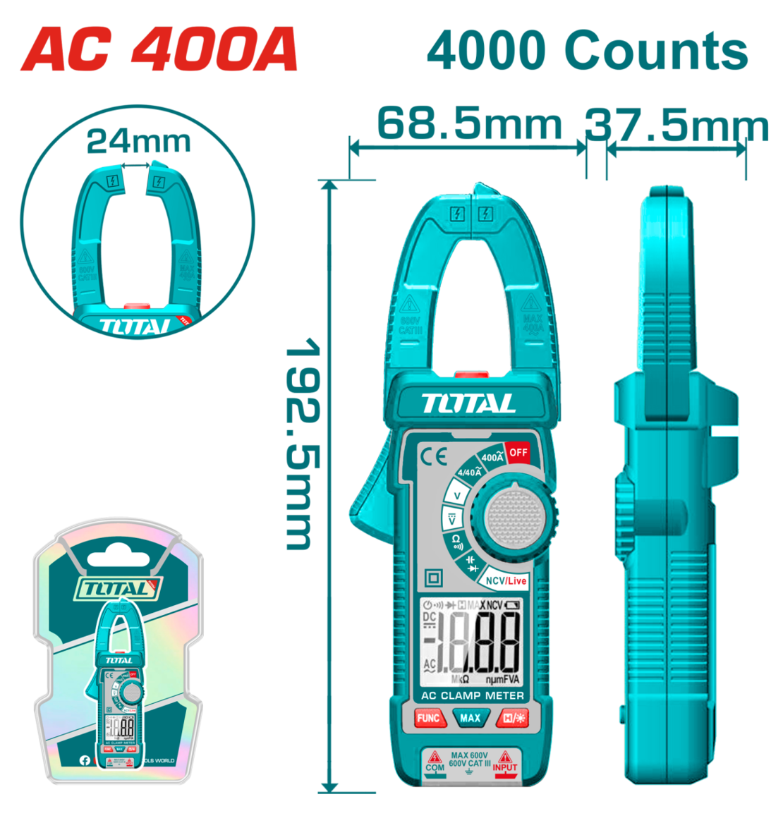 TOTAL - CLAMPMETRU DIGITAL (CLESTE AMPERMETRIC)
