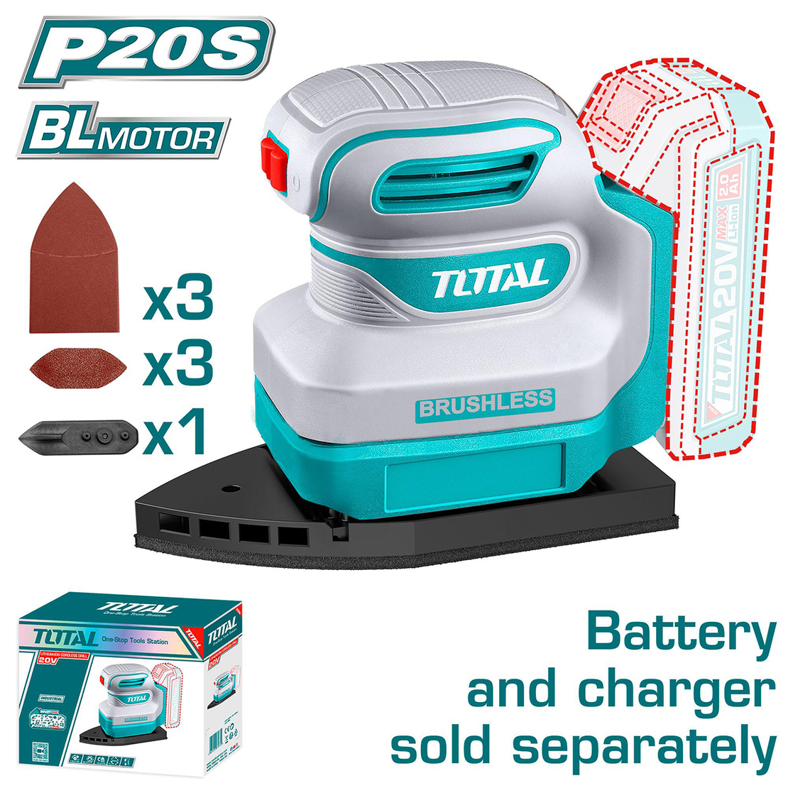 TOTAL - MASINA DE SLEFUIT TALPA DELTA LI-ION - 20V