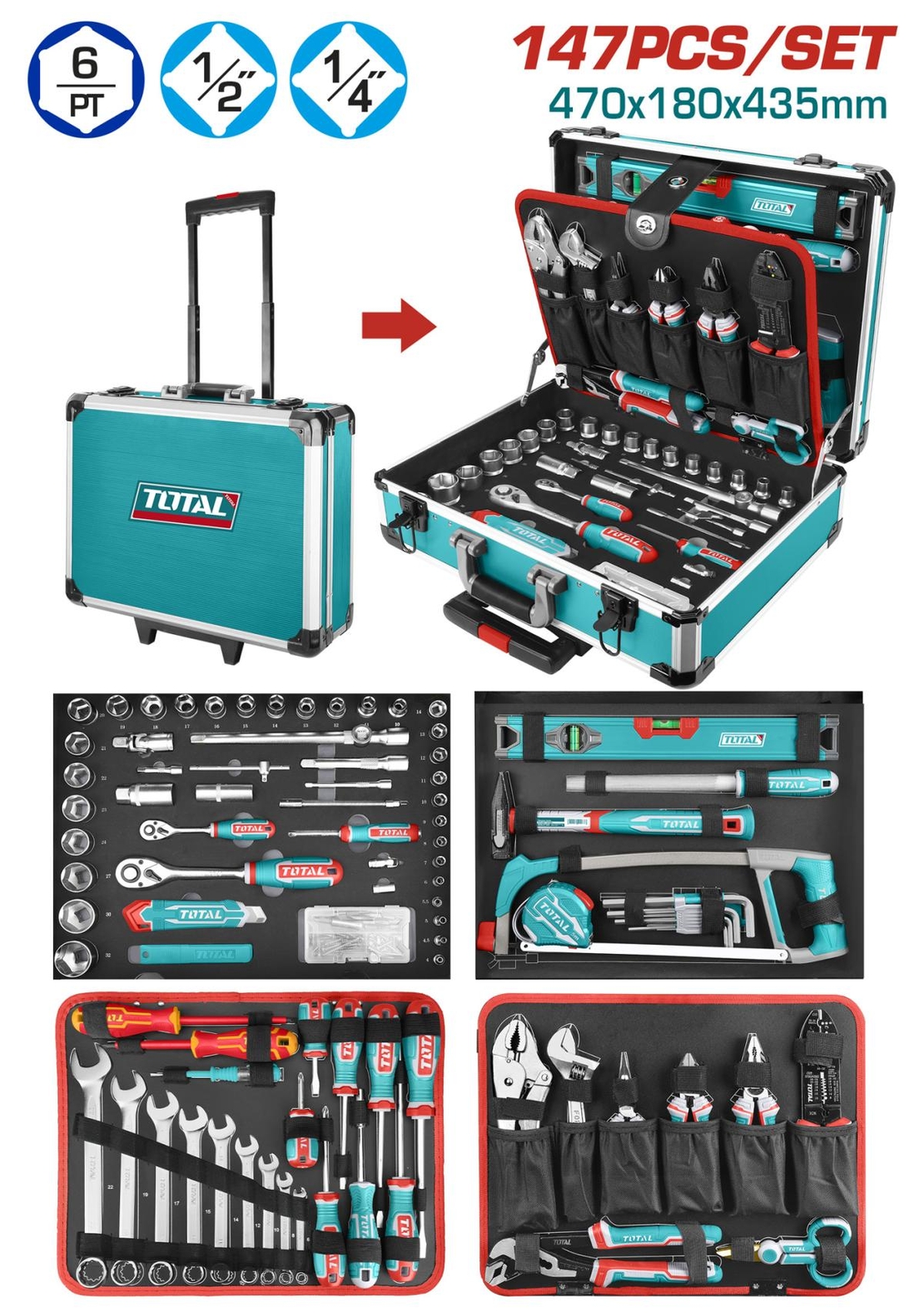 TOTAL - SET SCULE 147 PIESE – PROFESIONAL