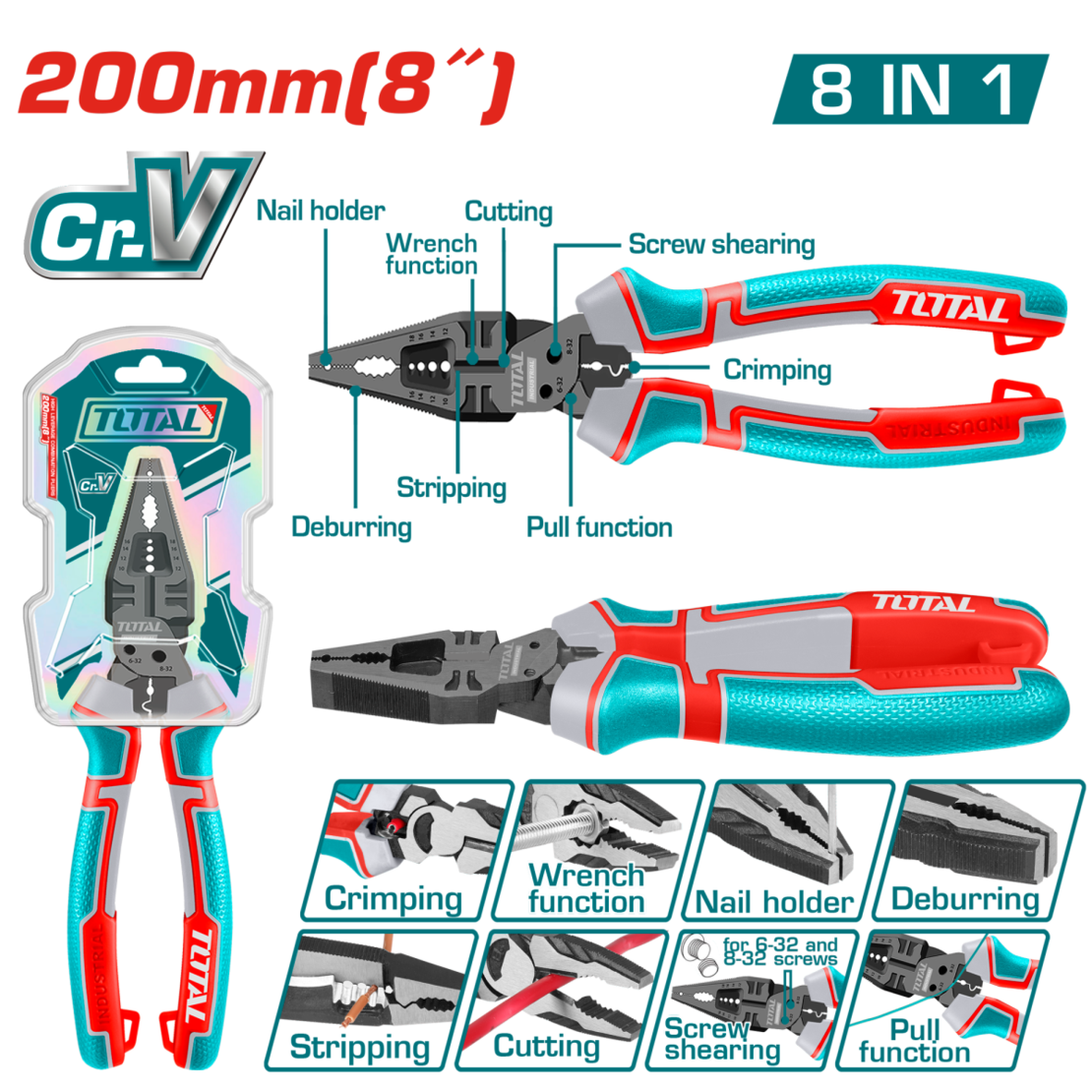 TOTAL - PATENT MULTIFUNCTIONAL 8-IN-1 - 8''/200MM, CR-V