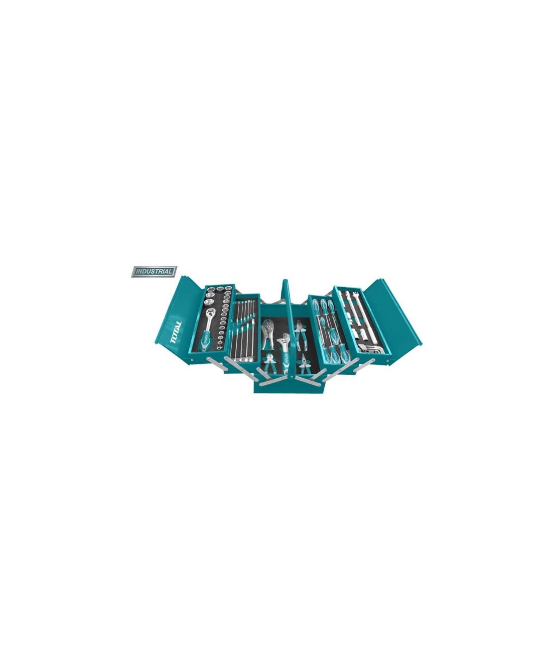 TOTAL - TRUSA DE SCULE IN CUTIE METALICA 59 PIESE (INDUSTRIAL)