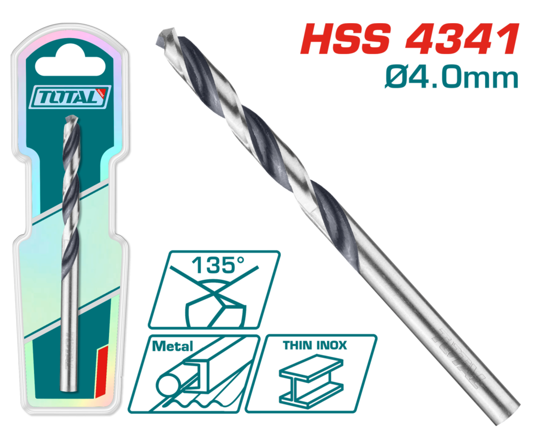 TOTAL - BURGHIU PENTRU METAL HSS - 4MM