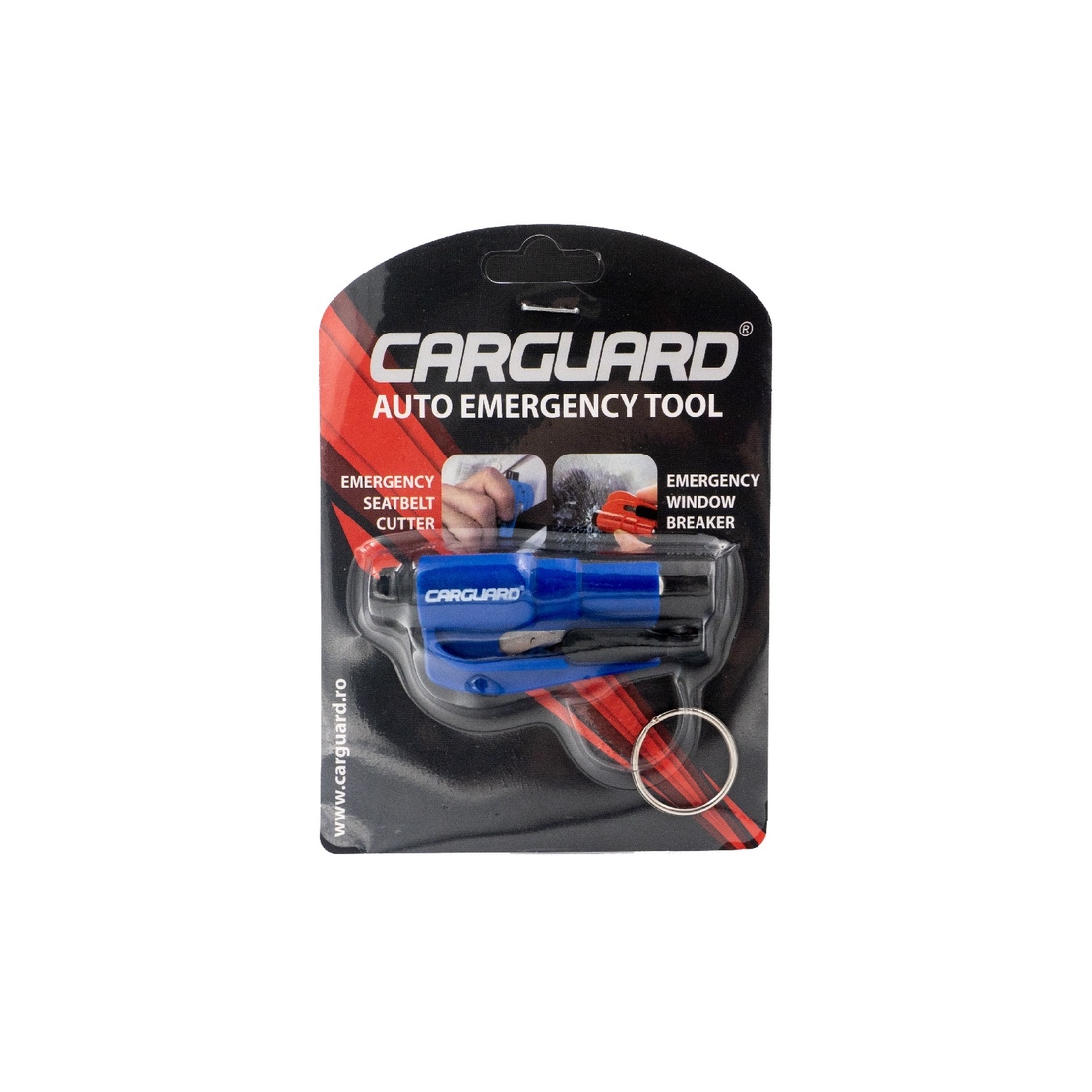 Breloc auto pentru urgente Carguard – taietor centura de siguranta + ciocan sparge geam