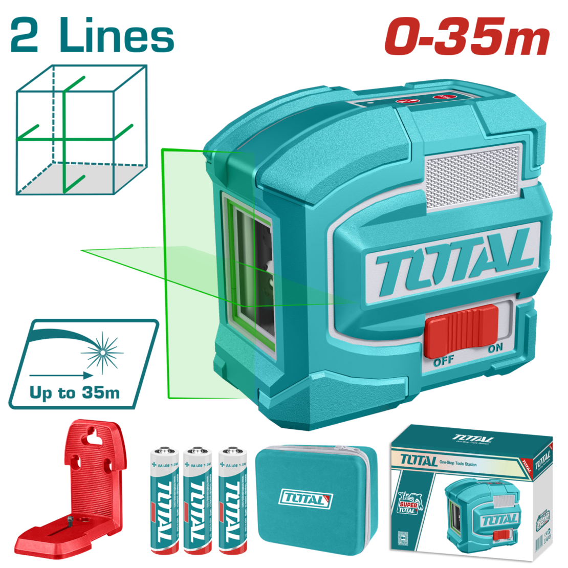 TOTAL - NIVELA CU LASER VERDE 0-35M