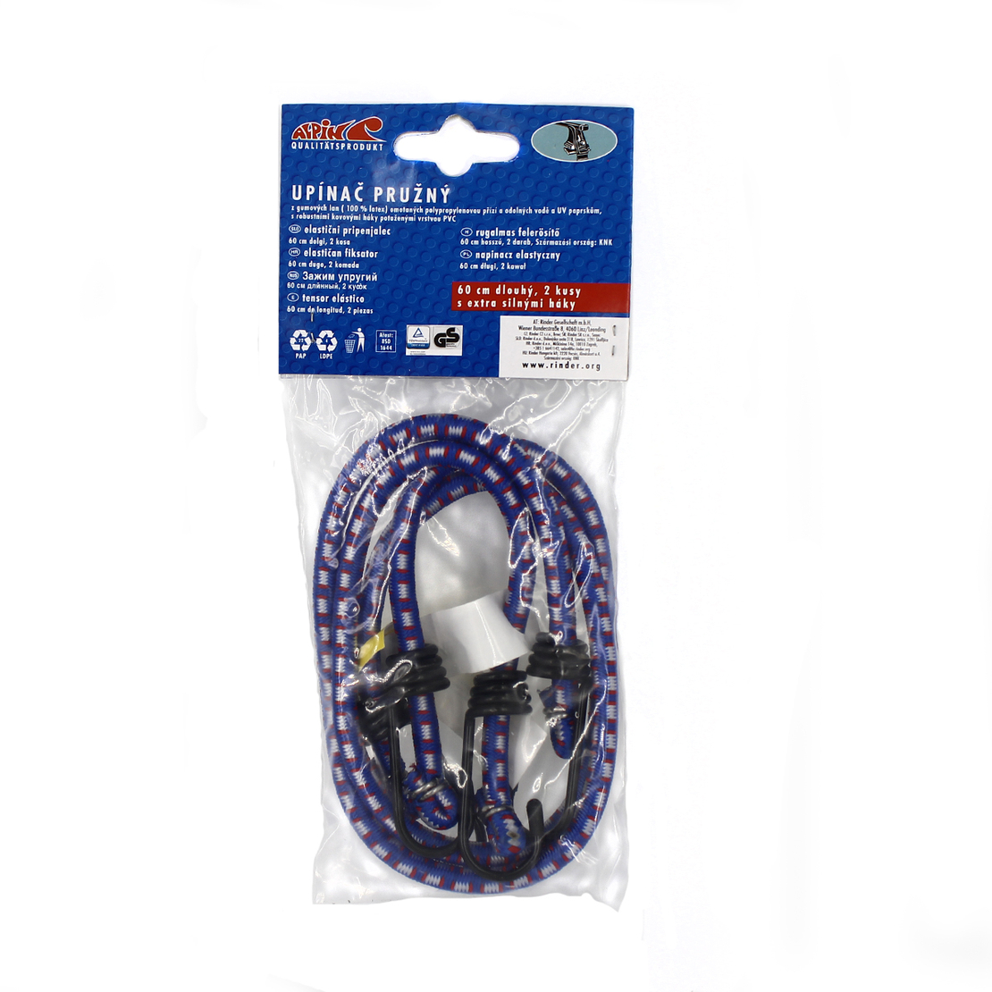 Set de 2 cordeline de fixare elastice, 60 cm