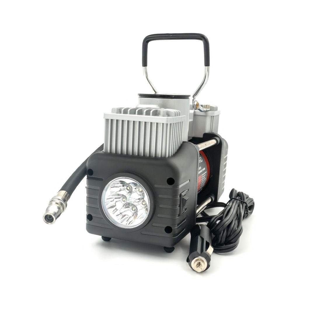 Compresor auto Carguard Heavy-Duty dublu cilindru – 50 L/min – 150 PSI – LED + kit reparatie anvelope