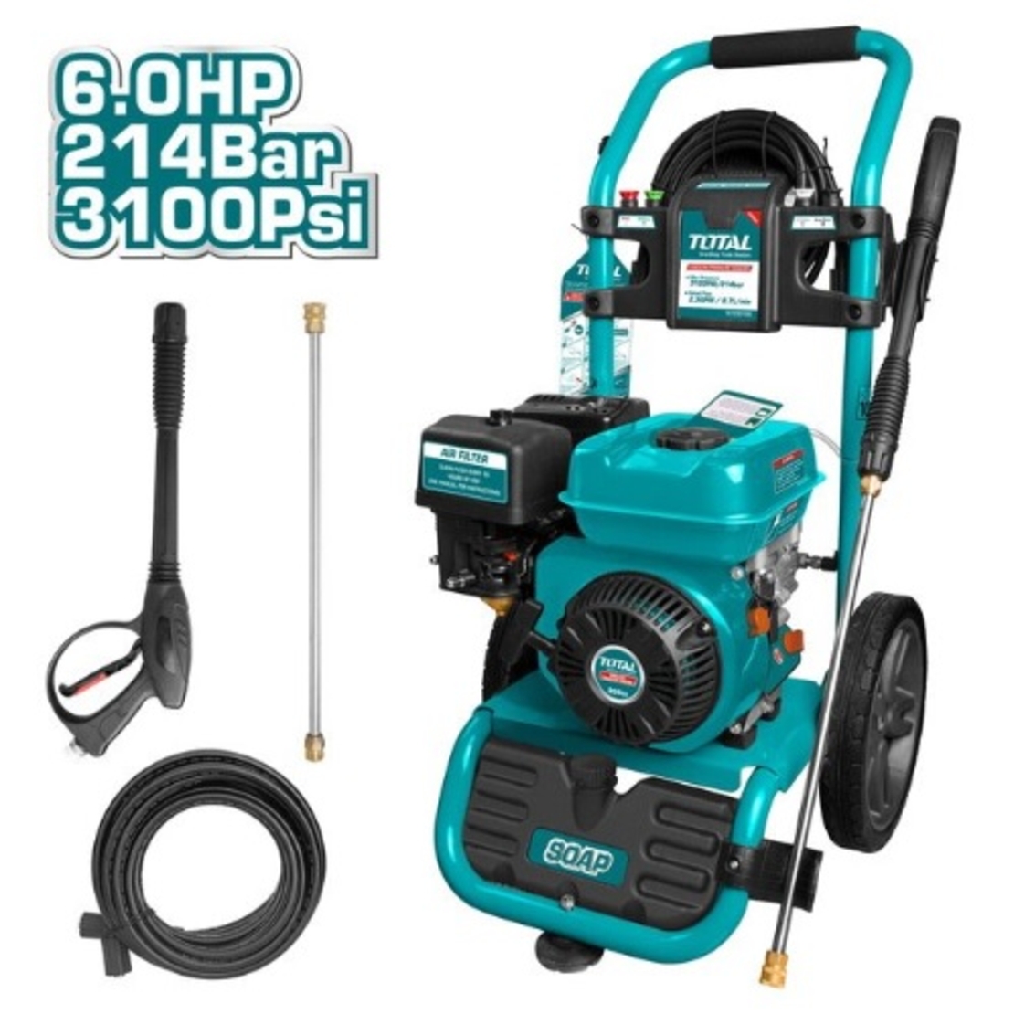 TOTAL - APARAT DE SPALAT CU PRESIUNE PE BENZINA 208cc, 6.0CP