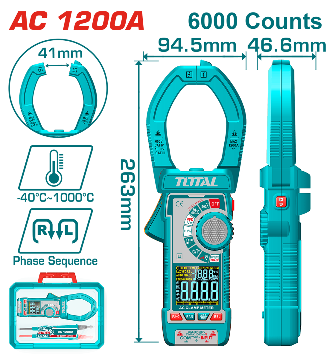 TOTAL - CLAMPMETRU DIGITAL (CLESTE AMPERMETRIC)