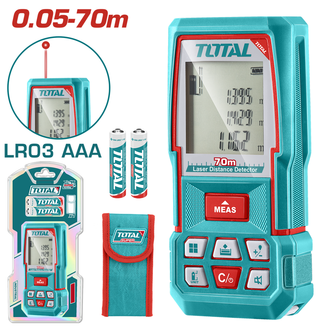 TOTAL - APARAT LASER PENTRU MASURARE DISTANTA, INTERVAL DE MASURE 0.05-70m