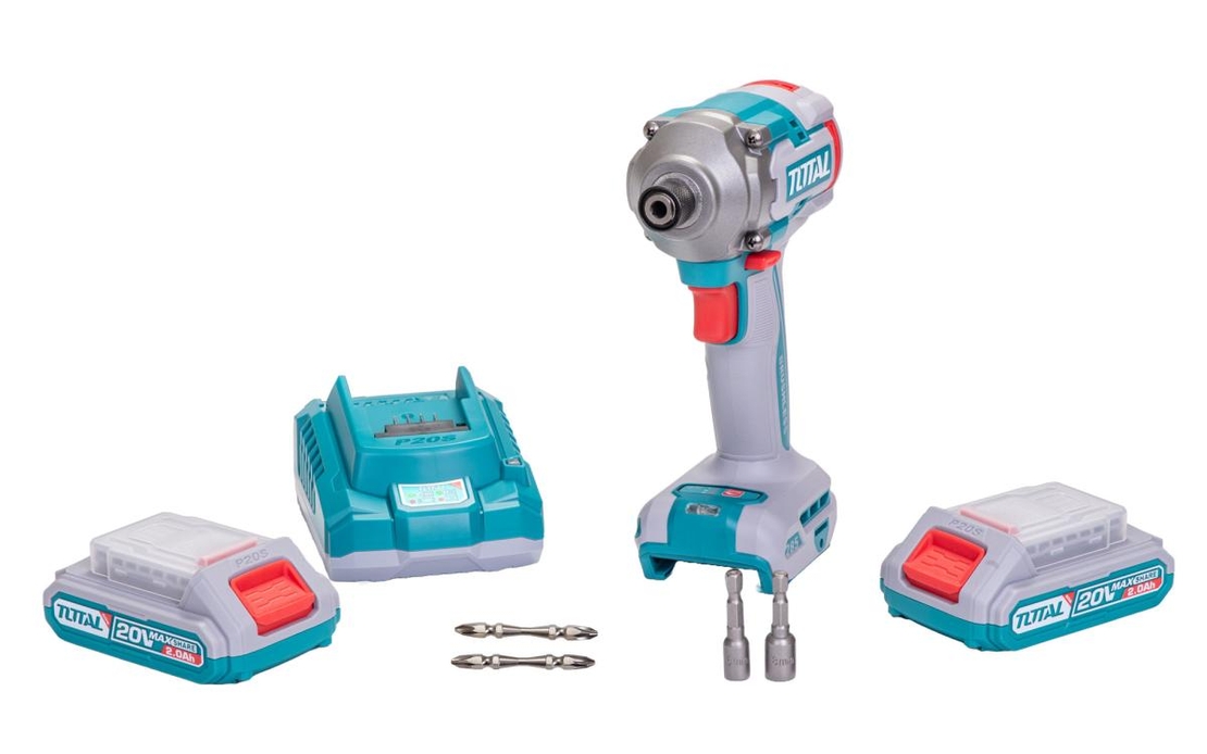 TOTAL - MASINA DE INSURUBAT CU IMPACT CU ACUMULATOR 20V-2.0AH LI-ION (INCLUDE 2 ACUMULATORI, 1 INCAR