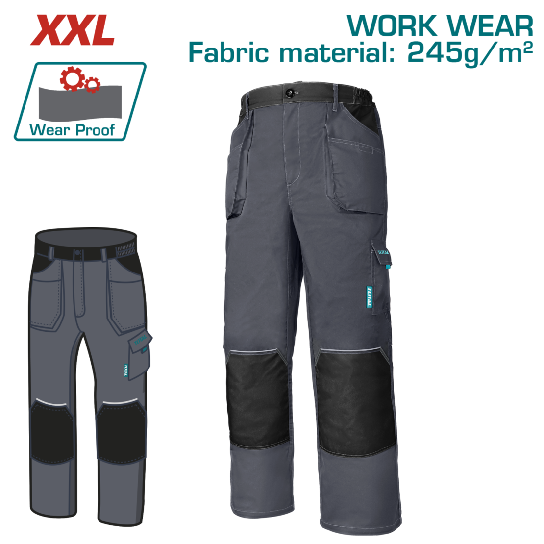 TOTAL - PANTALONI LUCRU XXL
