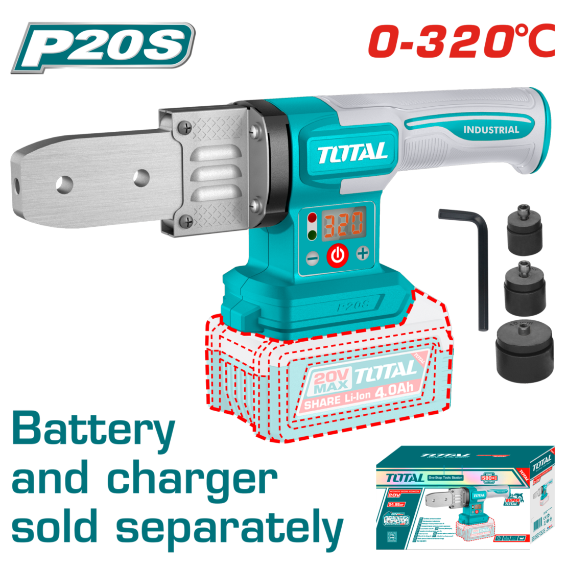 TOTAL - APARAT PENTRU SUDAT TEVI PPR 20V (NU INCLUDE ACUMULATOR)