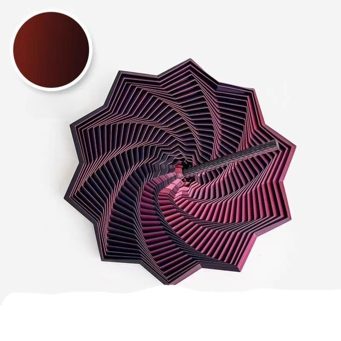 Jucarie Decompresie, Flippy, Model Stea 3D, DuoChrome, Maner Spirala, Turn Magic Geometric, Multiple Forme, Anti-stress, 8.6 cm, Negru/Rosu