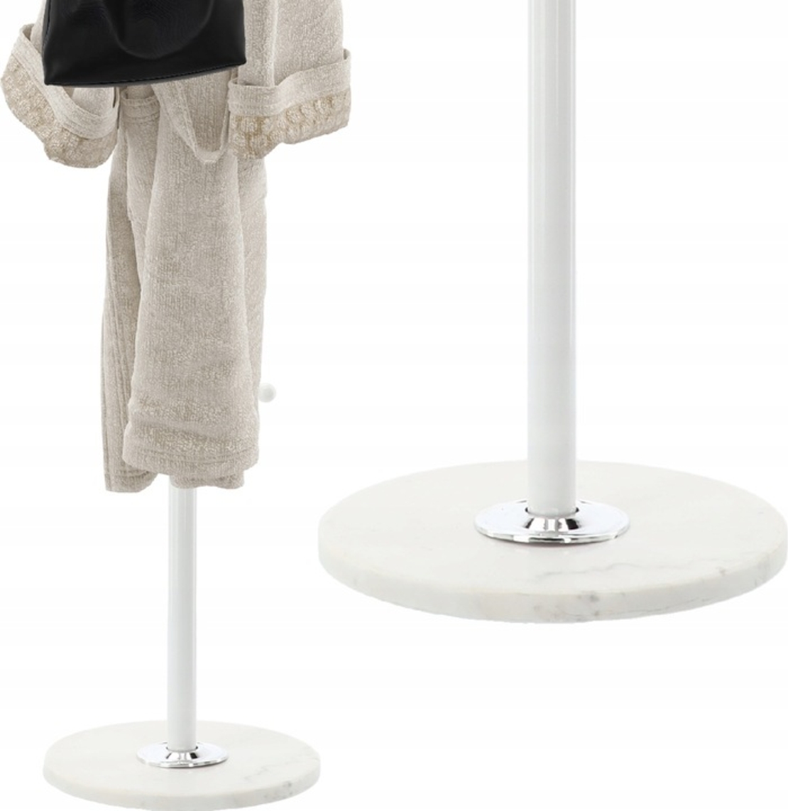 Cuier hol metalic 178 cm, 16 carlige, design minimalist, alb