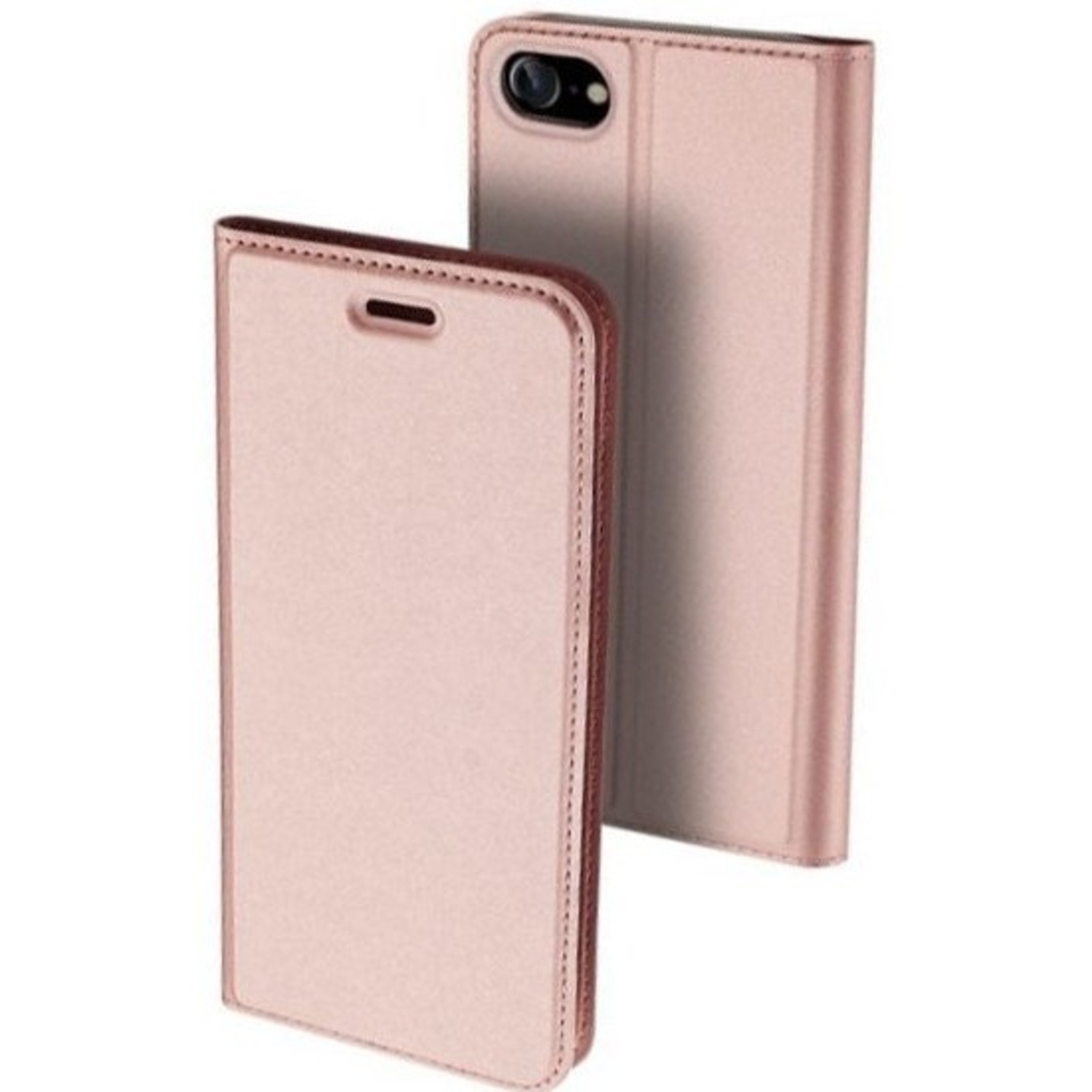 Husa de Protectie Tip Carte, Vafy, pentru Apple iPhone 7/8/SE 2020, Capac Oglinda, din Piele Ecologica si PC, Auriu