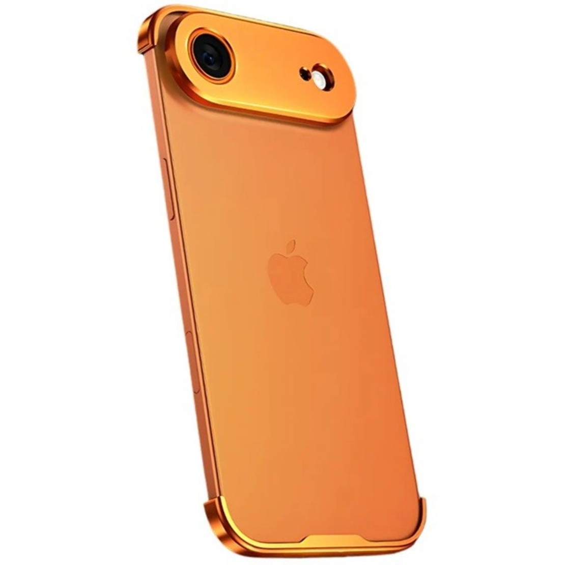 Carcasa de Telefon, Vafy, Compatibila Apple iPhone 17 Air, Fara Rama, doar Colturi si Camera, din Metal, Grosime 0.1 mm, Portocaliu