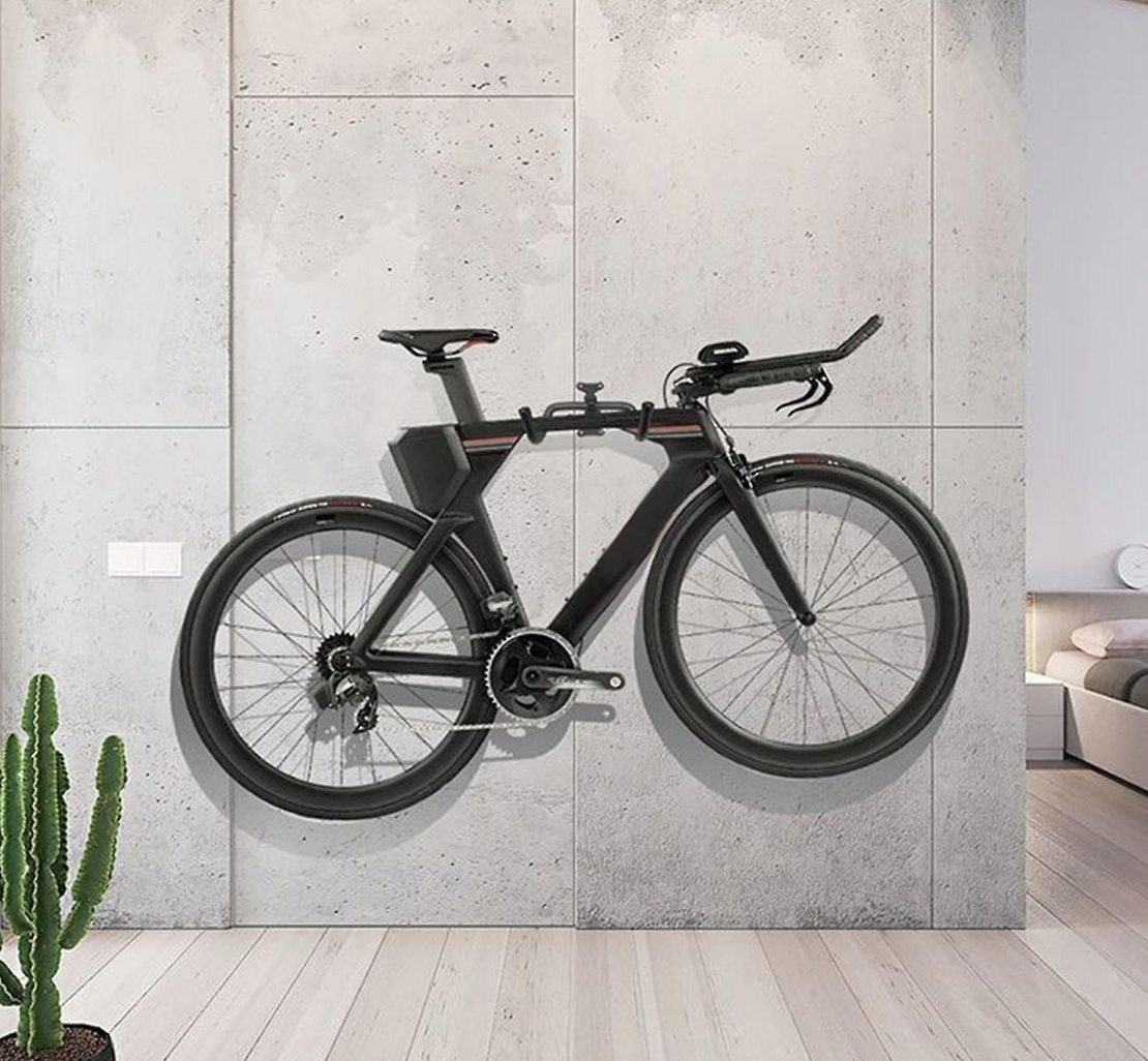 Suport bicicleta pliabil pentru perete, cu unghi reglabil, metal, 36x26x15 cm