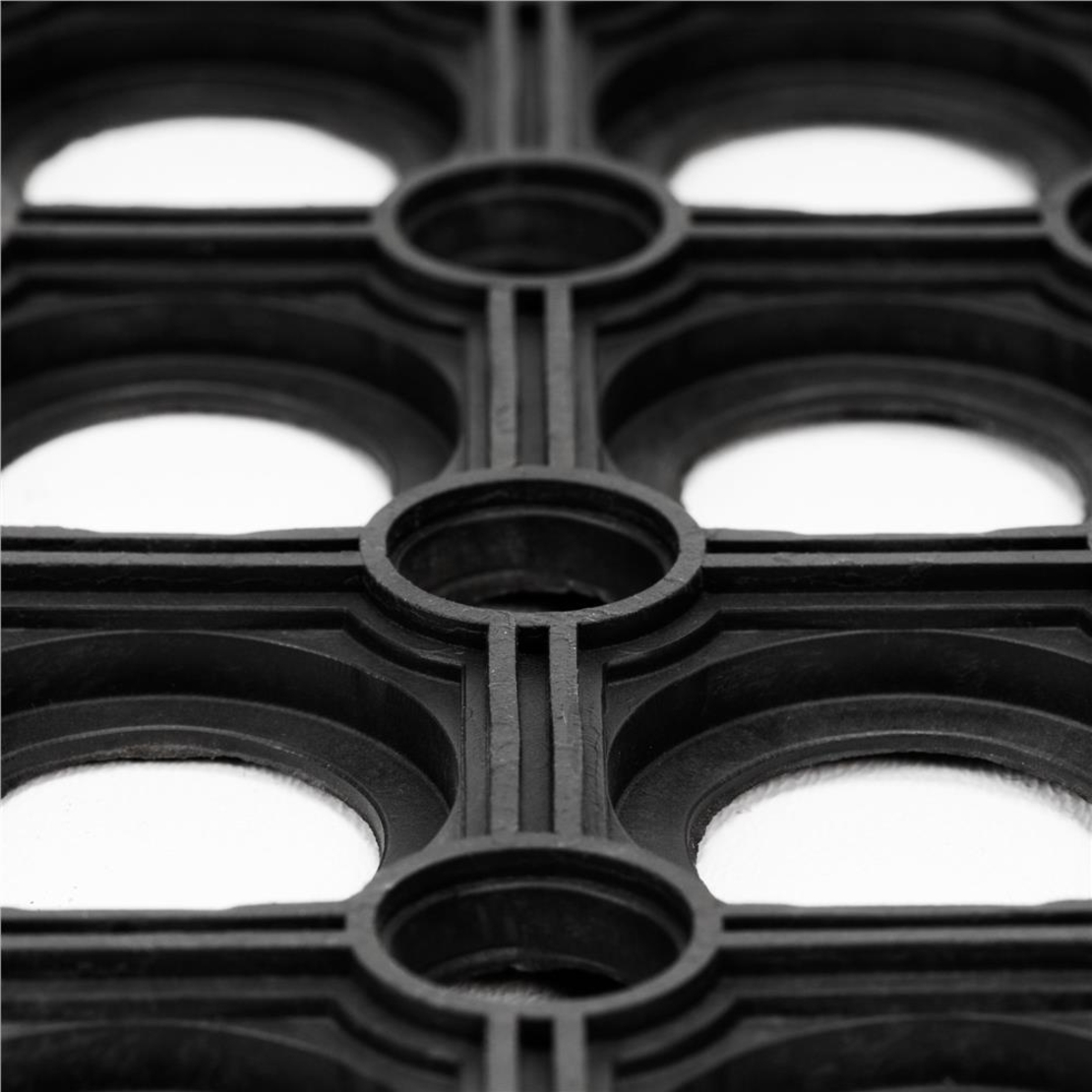 Covor de cauciuc perforat pentru intrare, PVC antiderapant, 60x90 cm, negru