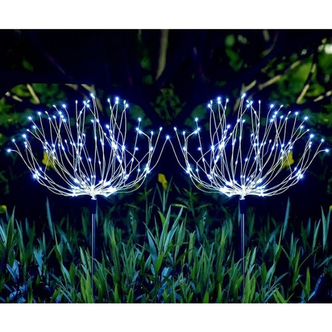 Lampa solara sub forma de artificii, 90 LED-uri, alb rece, Vafy