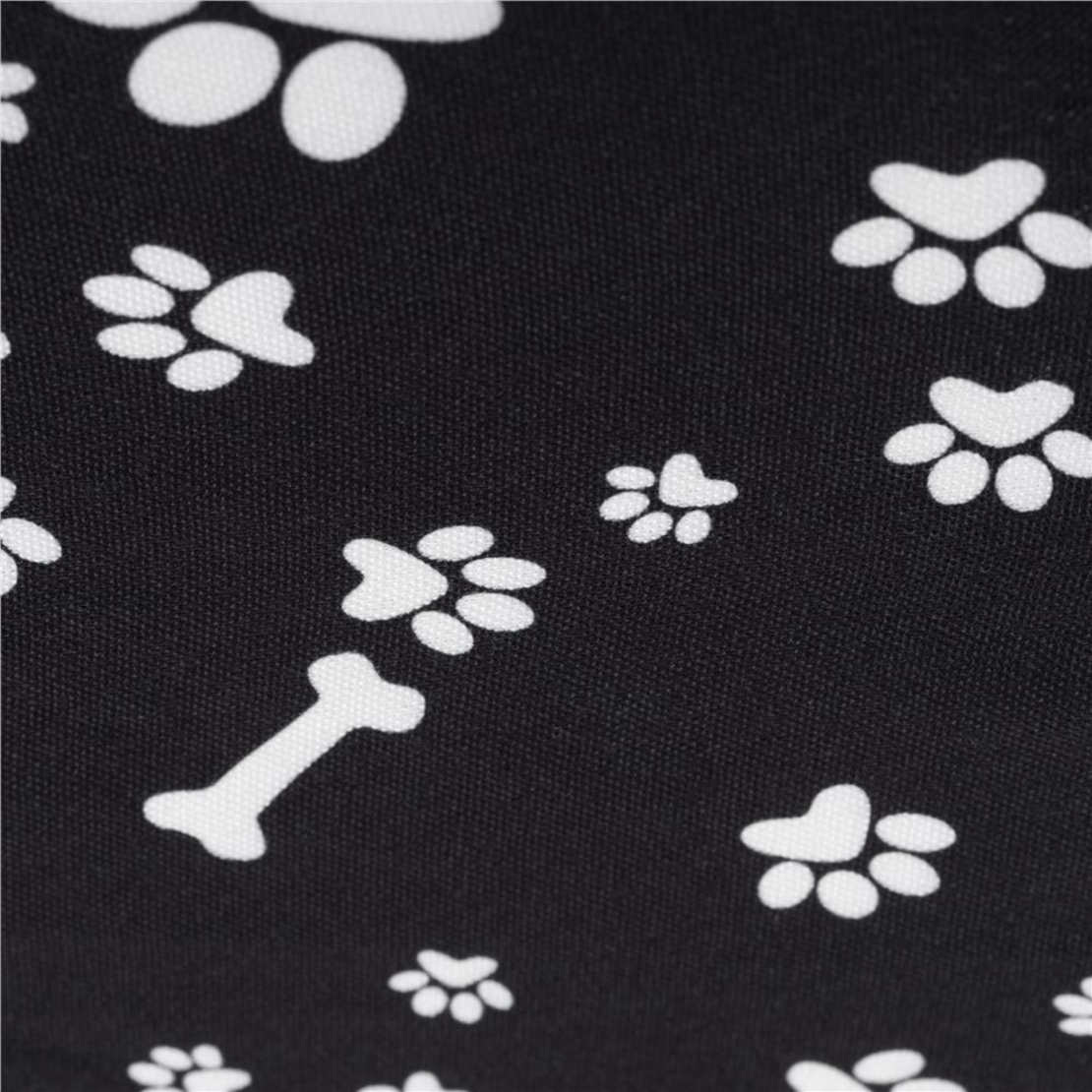 Scara pentru animale de companie, caini sau pisici, 3 trepte, antiderapanta, husa detasabila, inaltime 30 cm, negru cu decor alb