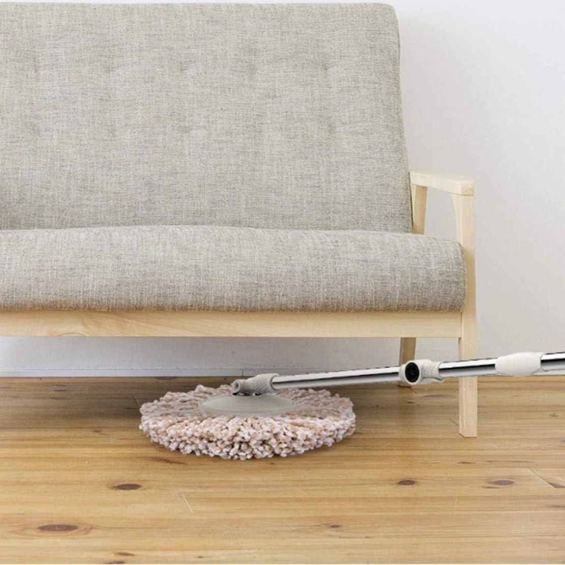 Set Galeata si Mop Rotativ 360°, Flippy, Cu Dubla Actiune Centrifuga, Pentru Uz Casnic, Maner din Otel Inoxidabil Telescopic, 2 Capte din Bumbac, 46x27x29 cm, Alb