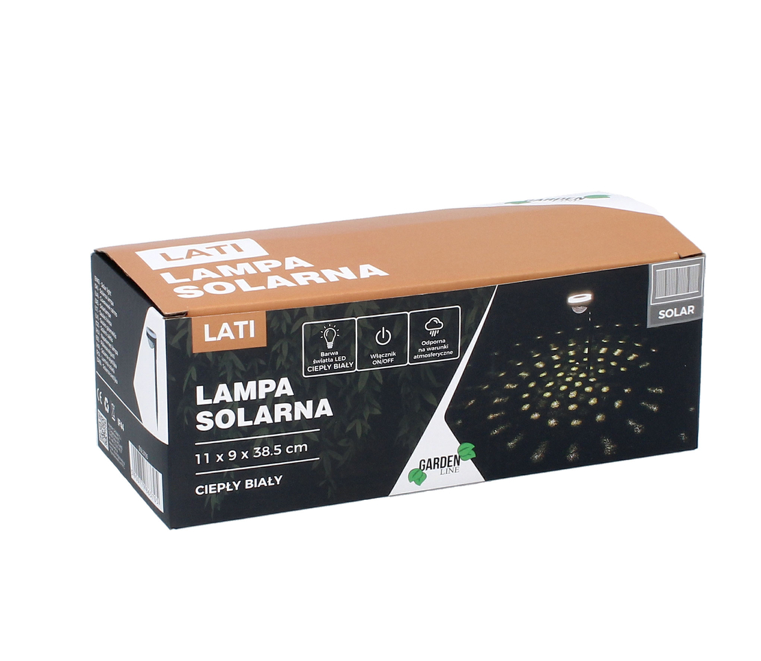 Lampa solara de gradina, pentru iluminare alee, cu proiectie pe sol, 11x9x39cm
