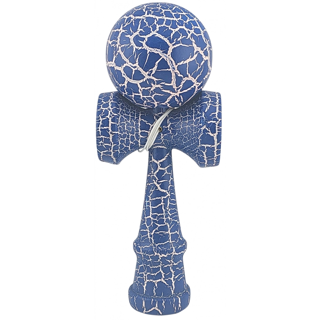 Kendama X Originala, Profesionala, Flippy, Kendama Cracked, din Lemn – 18 cm, Albastru/alb