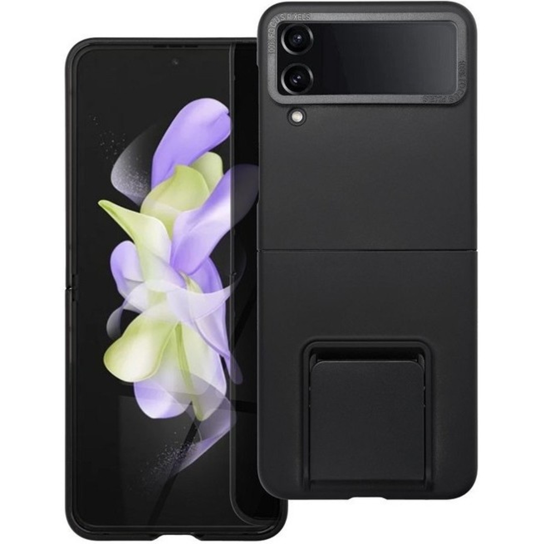 Husa de Protectie, Vafy, pentru Samsung Galaxy Z Flip 4 5G, din PC, cu Pliere Tridimensionala, Multifunctionala, Negru