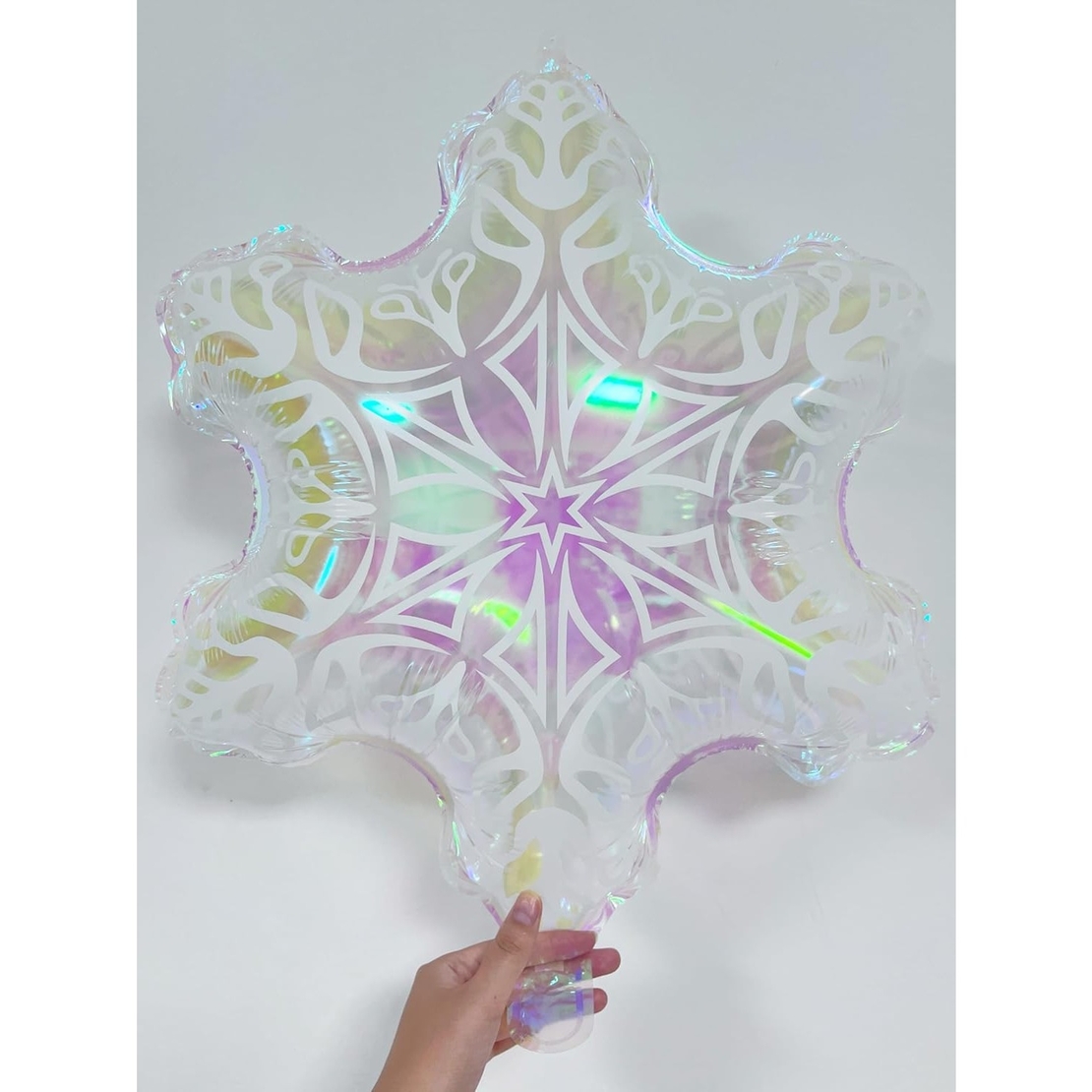 Balon Fulg, Vafy, din Folie de Aluminiu, cu Reflexe Irizante, 47x60cm, Argintiu