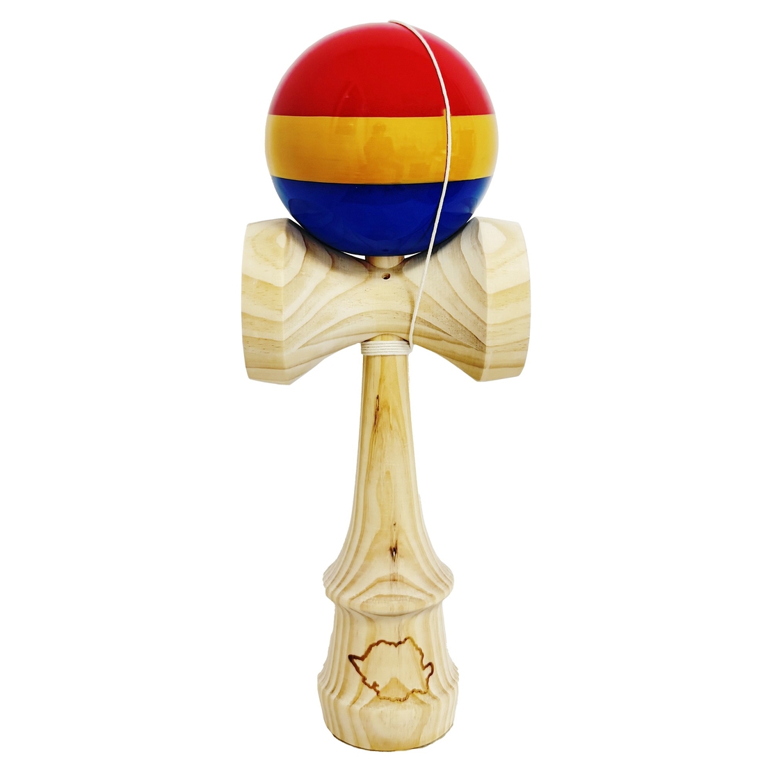Kendama X Originala, Profesionala, Flippy, Inaltime 52 cm, SUPER BIG cu Cupe KING SIZE, Bila Super Sticky, Diametrul 17 cm, din Lemn, Multicolor