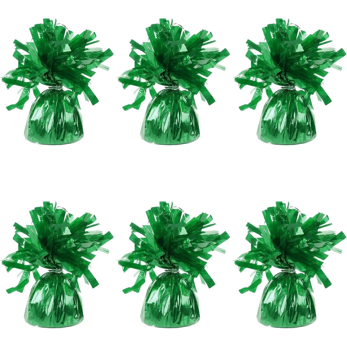 Greutate pentru Baloane cu Heliu, Flippy, din Folie cu Franjuri, 170g, 13 x 5 x 3 cm, Verde