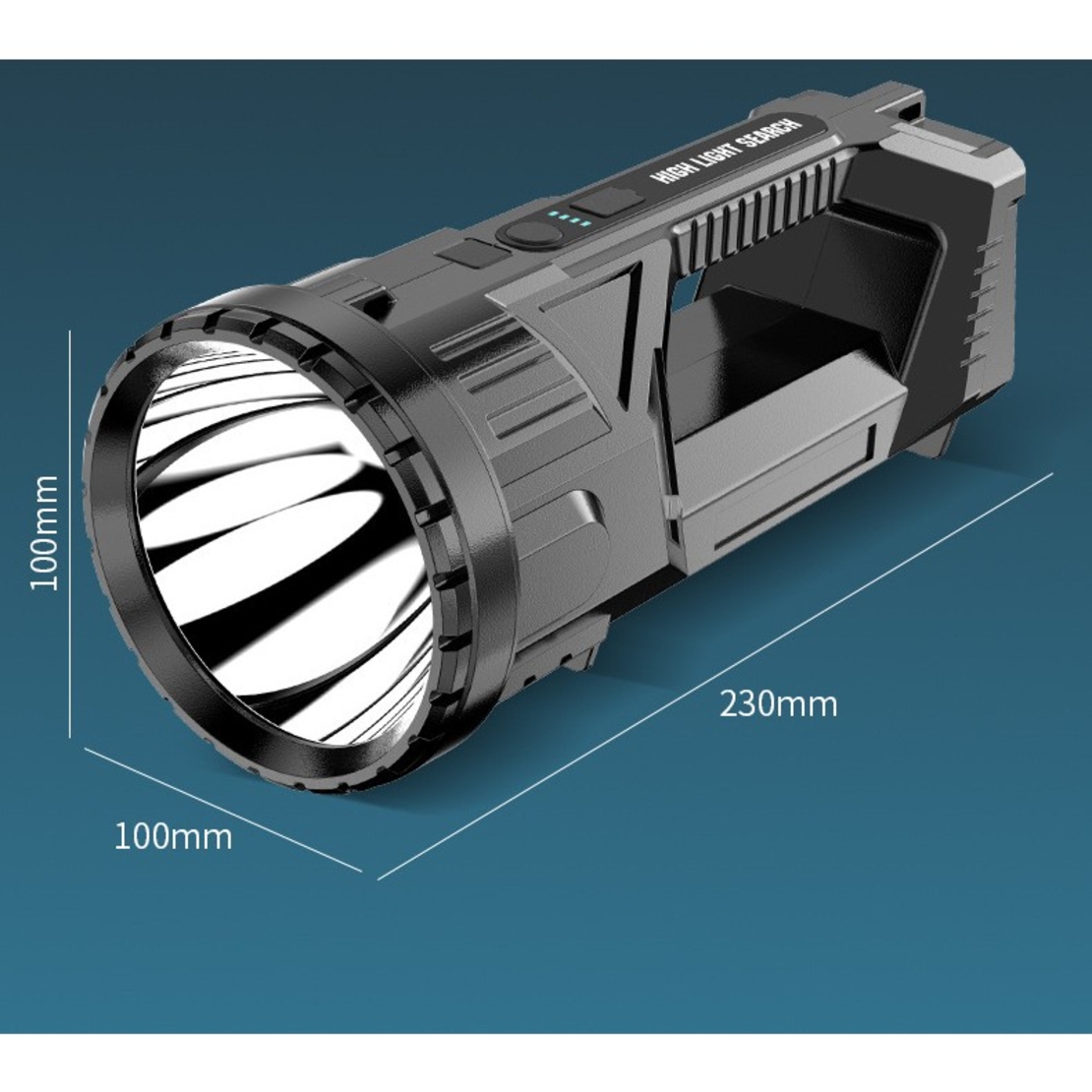 Lanterna LED, Vafy, Incarcare USB, Autonomie 8-24h, 2 Surse de Lumina, Principal si Lateral, Raza Maxima 100-200 m, COB, 5W, 23 x 10 x 10 cm, Negru