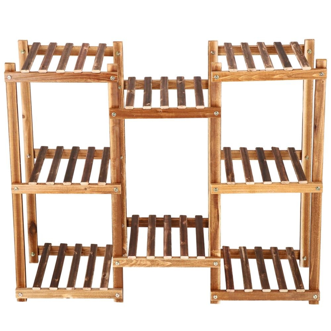Stand de flori din lemn cu 8 etajere suport GA198, 85x70cm