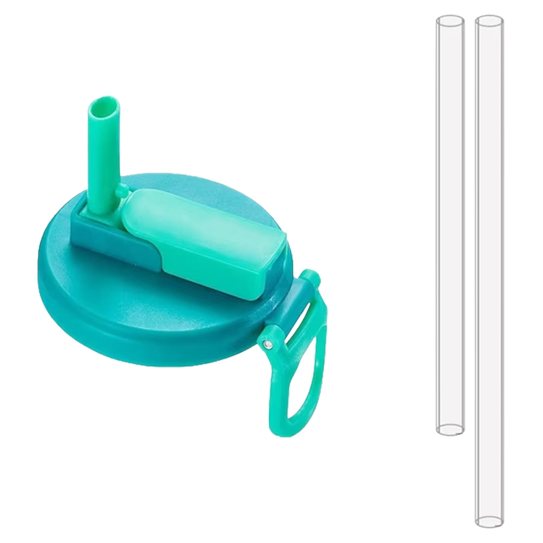 Capac Anti Varsare pentru Doze, Vafy, Model cu Pai Transparent, Reutilizabil, din Plastic, cu Maner Transportabil, 5.4 cm, Albastru