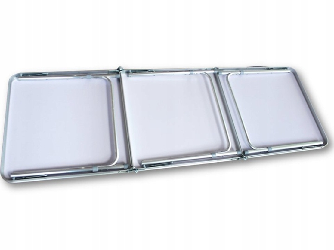 Masa pliabila metalica pentru gradina sau picnic, blat MDF, inaltime reglabila, 180x60cm