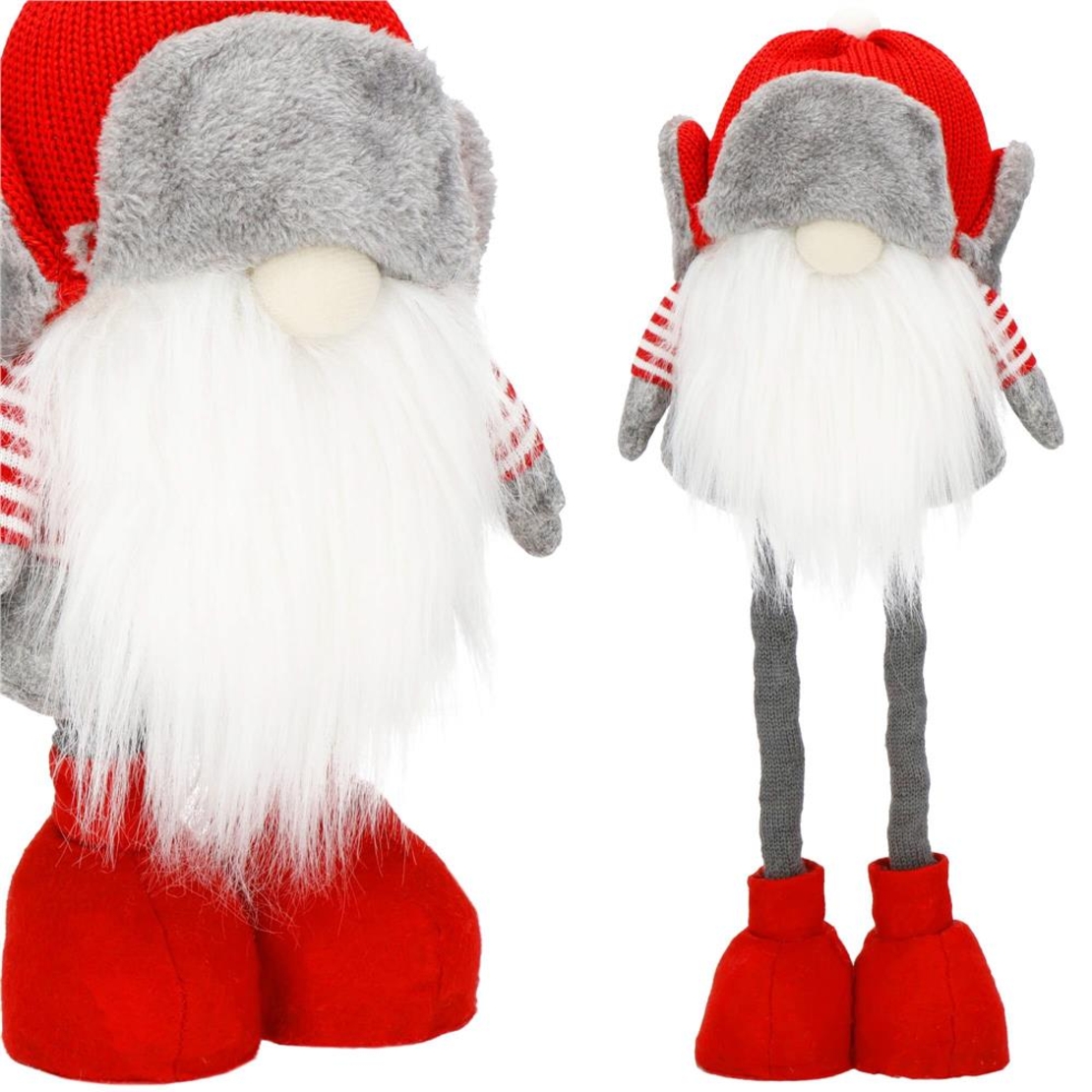 Figurina Craciun, Spiridus, picioare telescopice, inaltime extensibila 32-50cm