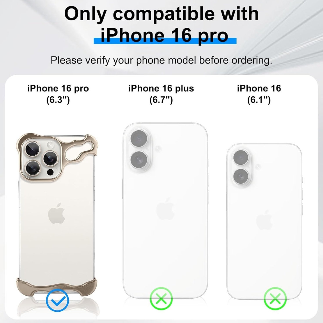 Husa Metalica Compatibila cu iPhone 16 Pro, Vafy, Protectie pentru Colturile Telefonului si Camera, Aliaj, Antisoc, Antizgariere, Auriu