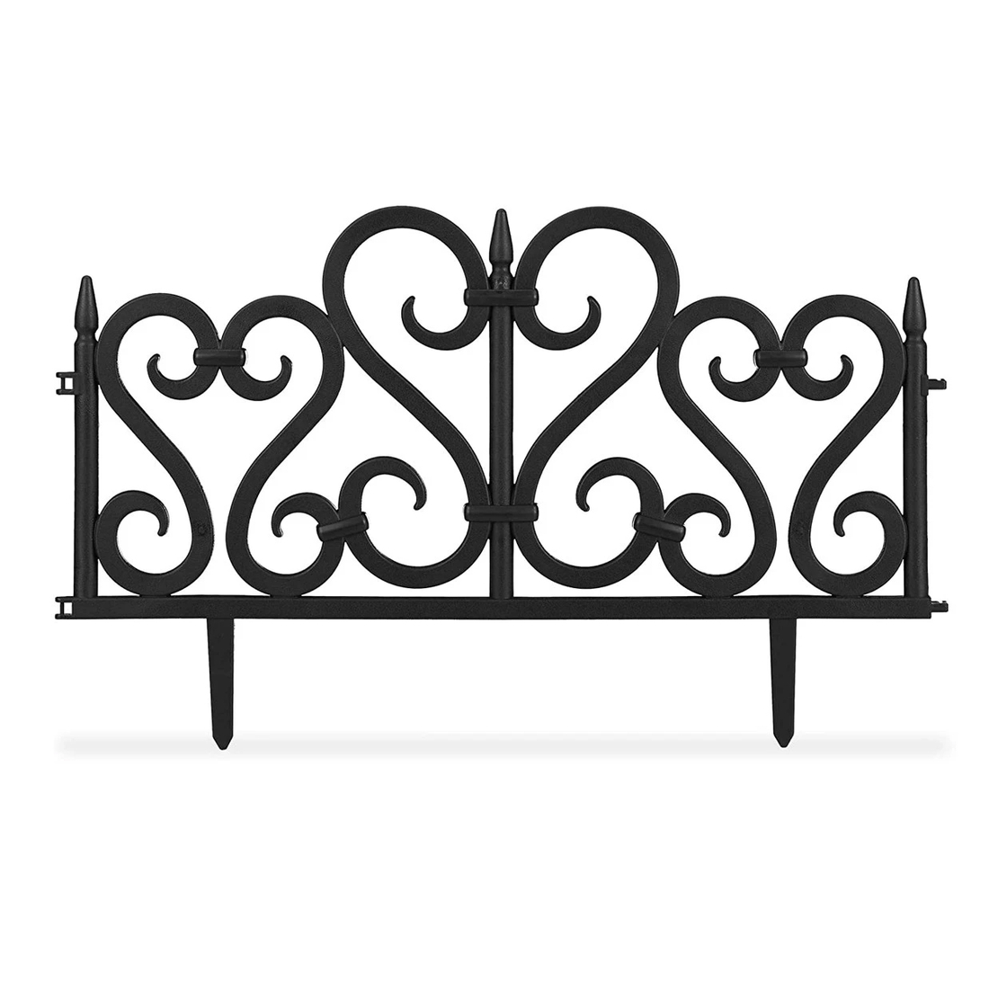 Set 4 panouri de gard decorativ gradina, flexibil, PVC, set 4 x 60x33 cm, negru