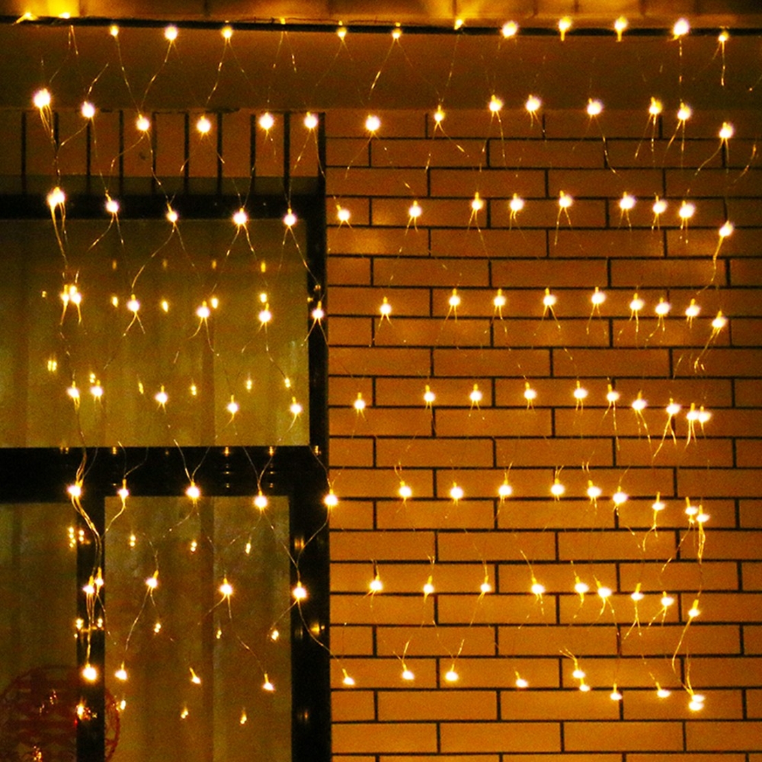 Instalatie de Craciun, Flippy®, Tip Plasa, 1.5 x 1.5 m, 120 LED-uri, Interconectabila, Alb Cald